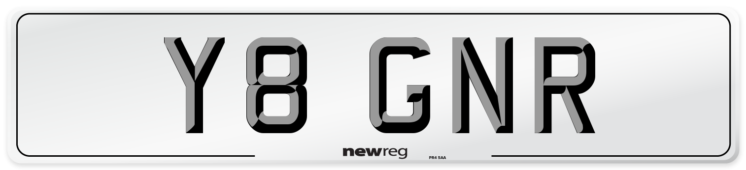 Y8 GNR Front Number Plate
