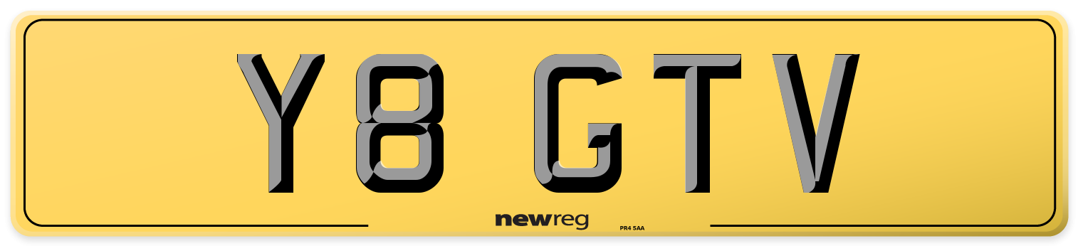 Y8 GTV Rear Number Plate