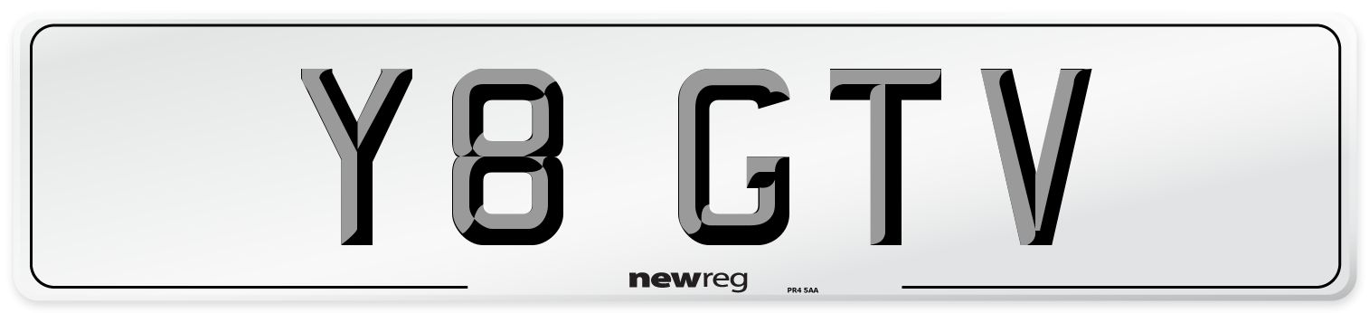 Y8 GTV Front Number Plate