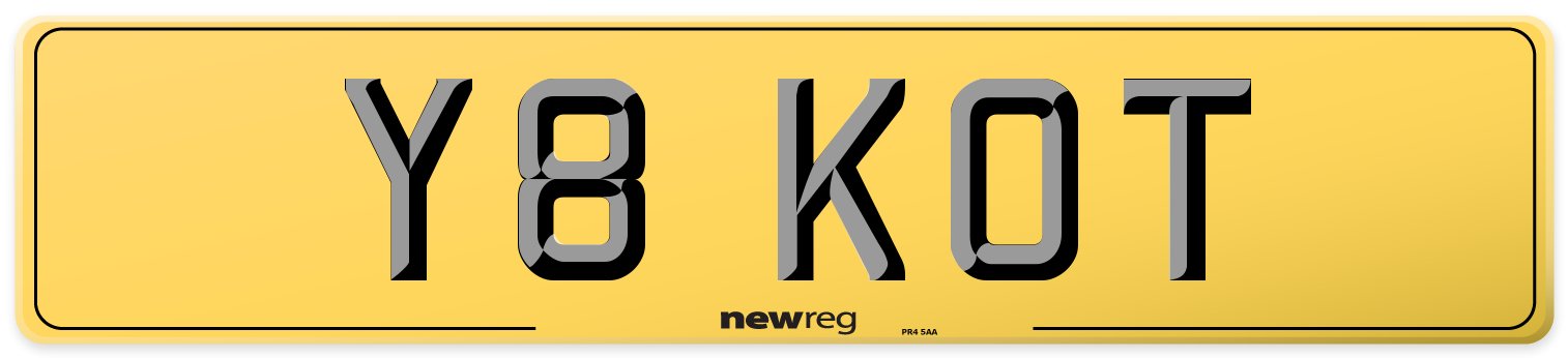 Y8 KOT Rear Number Plate