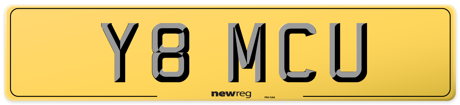 Y8 MCU Rear Number Plate