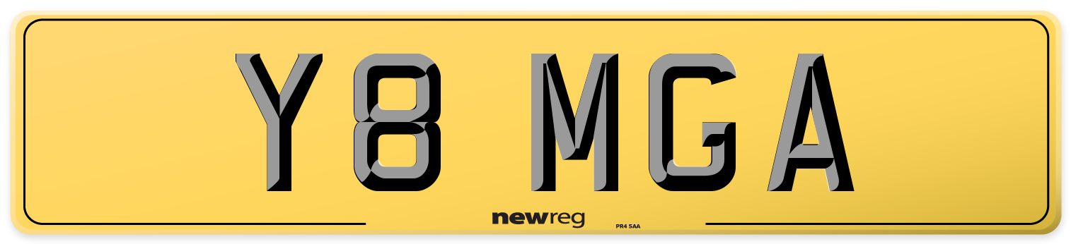 Y8 MGA Rear Number Plate