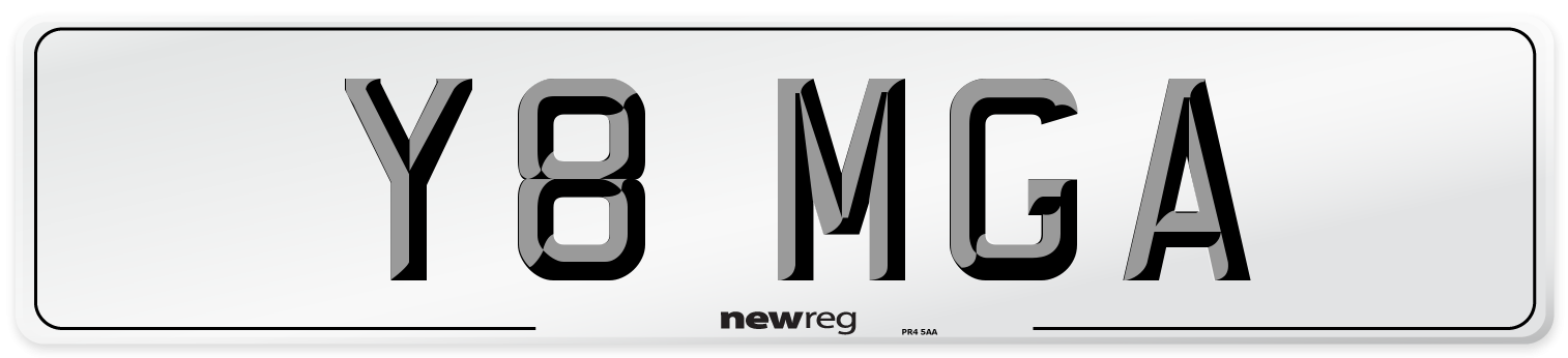 Y8 MGA Front Number Plate