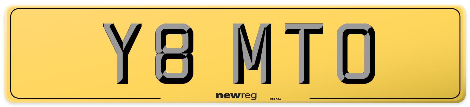 Y8 MTO Rear Number Plate