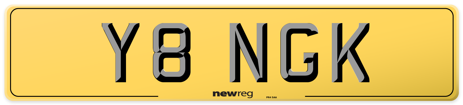 Y8 NGK Rear Number Plate