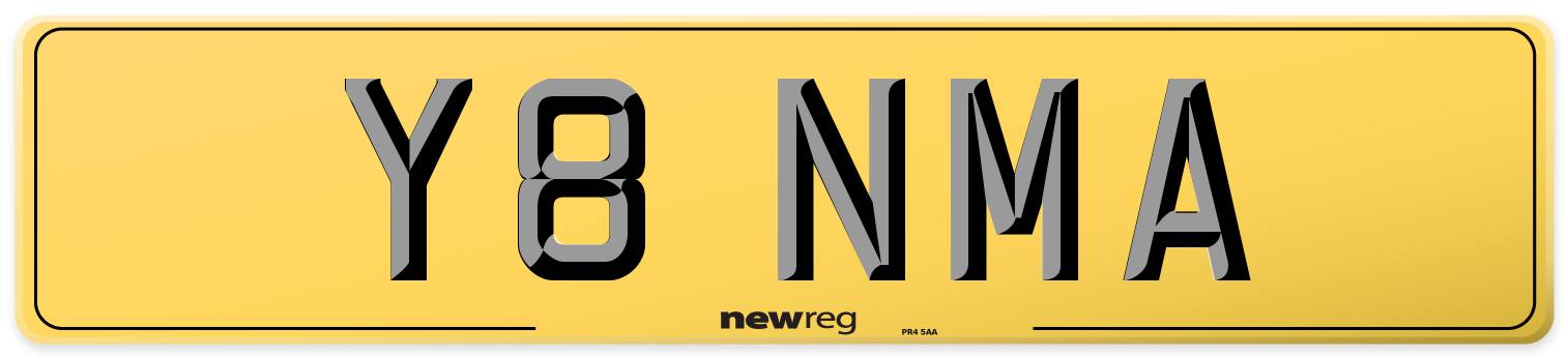 Y8 NMA Rear Number Plate