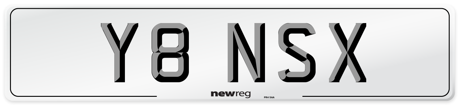 Y8 NSX Front Number Plate
