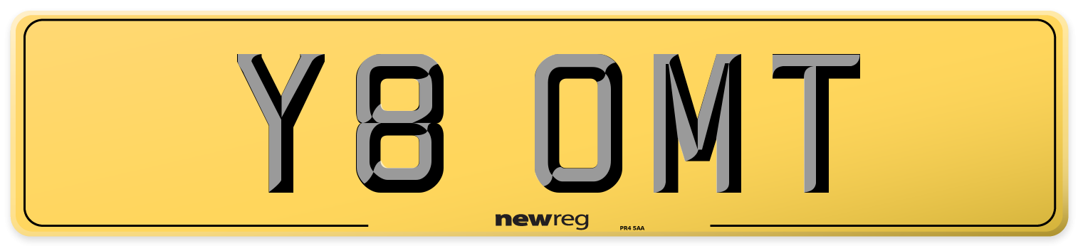 Y8 OMT Rear Number Plate