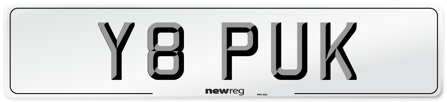 Y8 PUK Front Number Plate