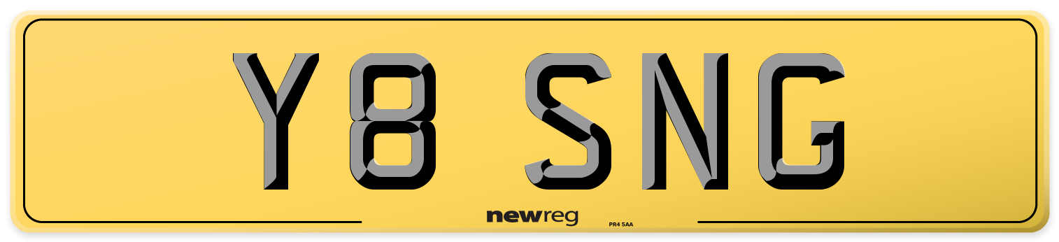 Y8 SNG Rear Number Plate