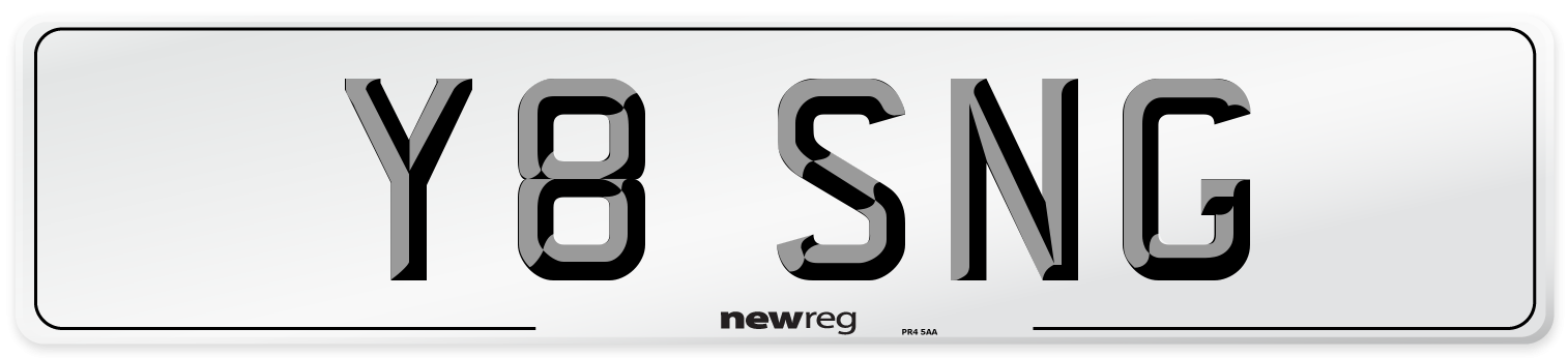 Y8 SNG Front Number Plate