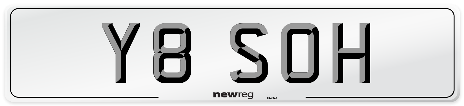 Y8 SOH Front Number Plate