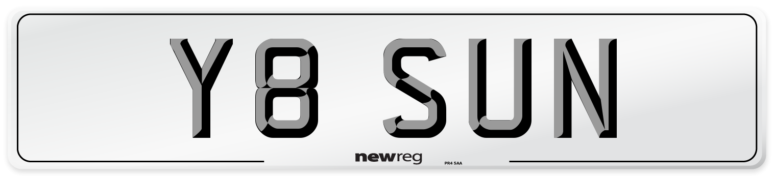 Y8 SUN Front Number Plate