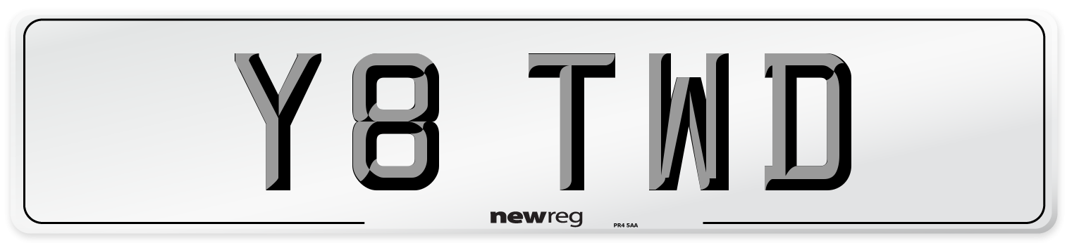 Y8 TWD Front Number Plate