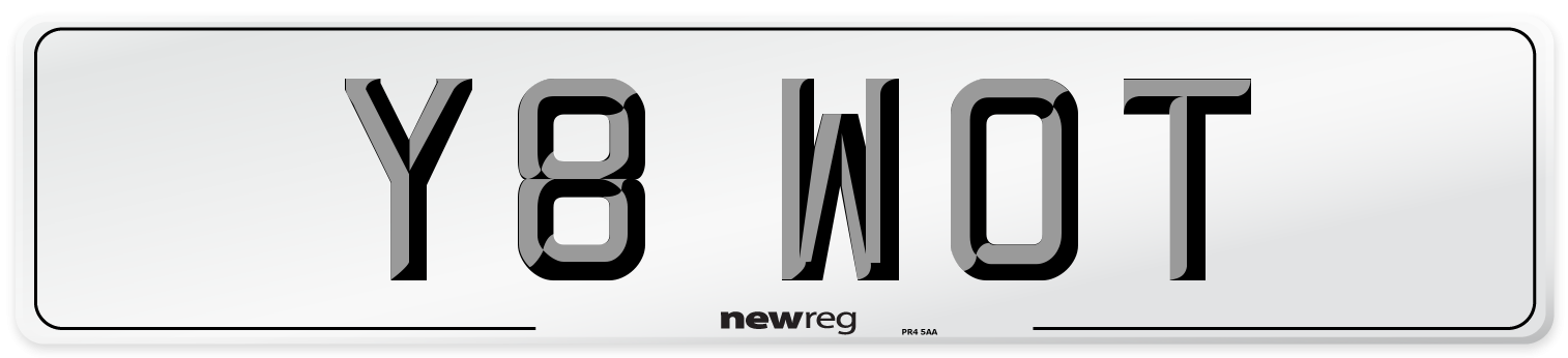 Y8 WOT Front Number Plate