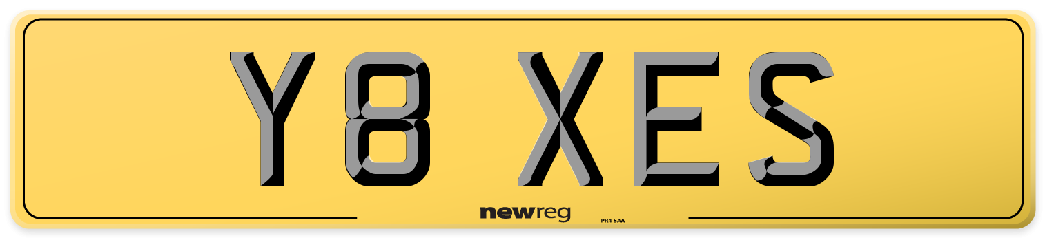 Y8 XES Rear Number Plate
