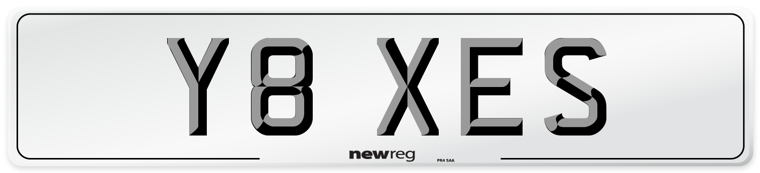 Y8 XES Front Number Plate