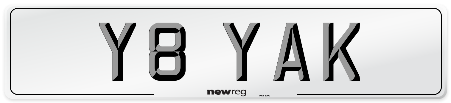 Y8 YAK Front Number Plate