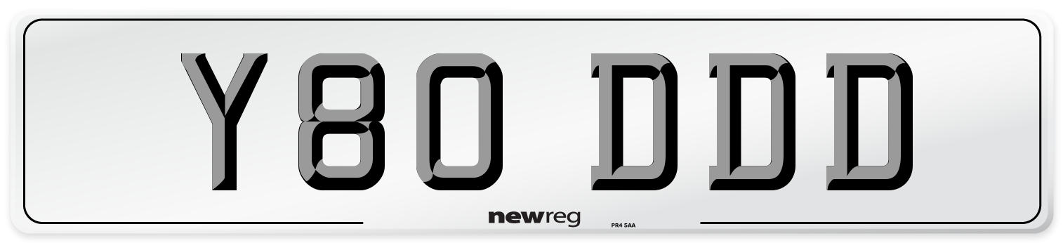 Y80 DDD Front Number Plate