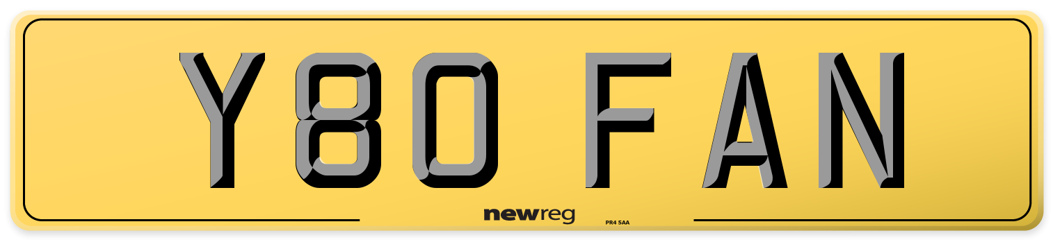 Y80 FAN Rear Number Plate