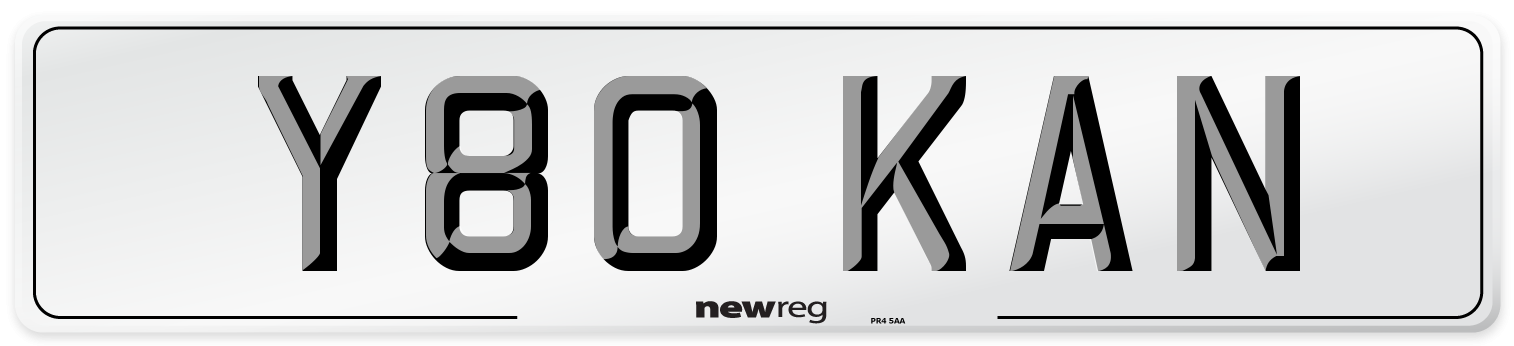 Y80 KAN Front Number Plate