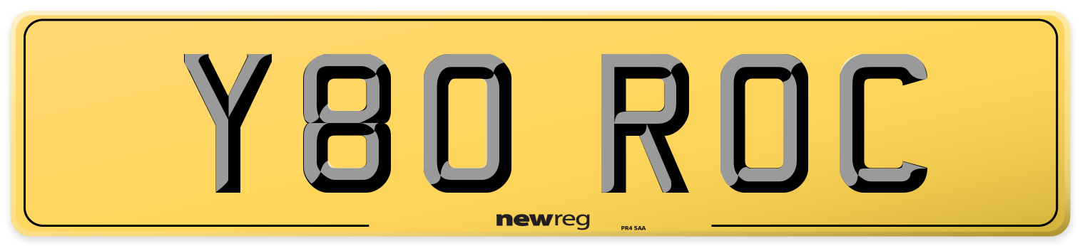 Y80 ROC Rear Number Plate