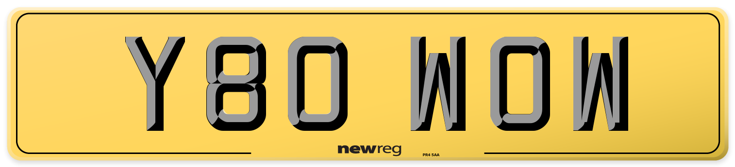 Y80 WOW Rear Number Plate