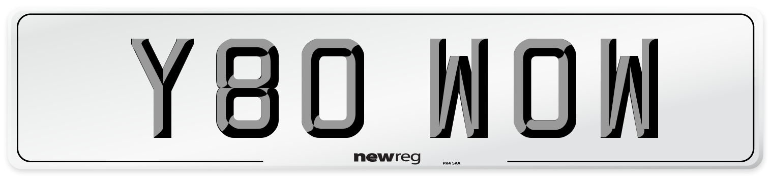 Y80 WOW Front Number Plate