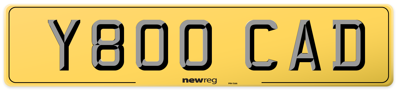 Y800 CAD Rear Number Plate