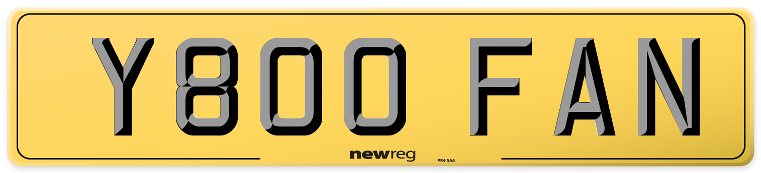 Y800 FAN Rear Number Plate