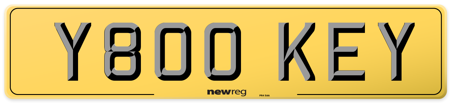 Y800 KEY Rear Number Plate