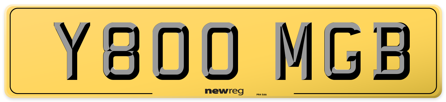 Y800 MGB Rear Number Plate