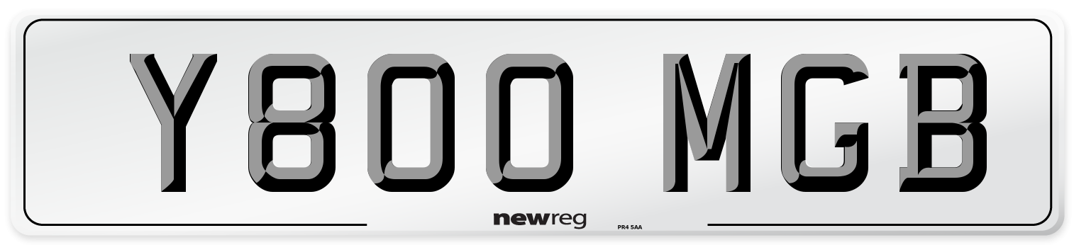 Y800 MGB Front Number Plate