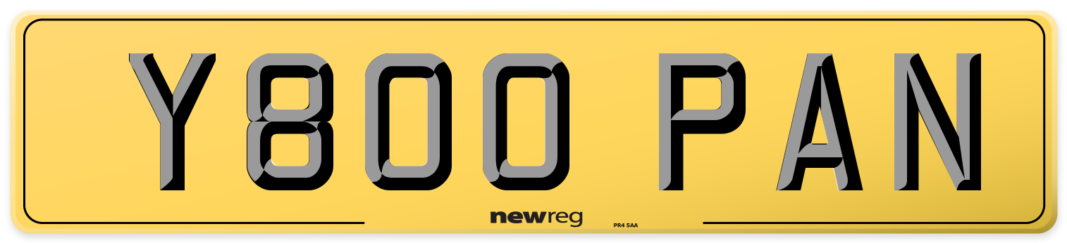Y800 PAN Rear Number Plate