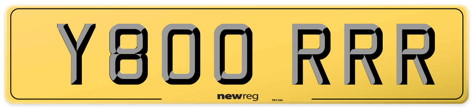Y800 RRR Rear Number Plate