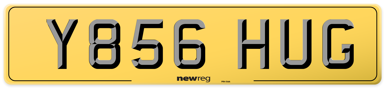 Y856 HUG Rear Number Plate