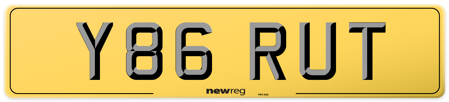 Y86 RUT Rear Number Plate