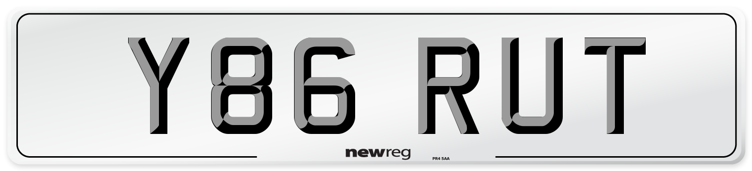 Y86 RUT Front Number Plate