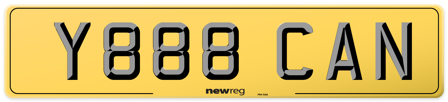 Y888 CAN Rear Number Plate