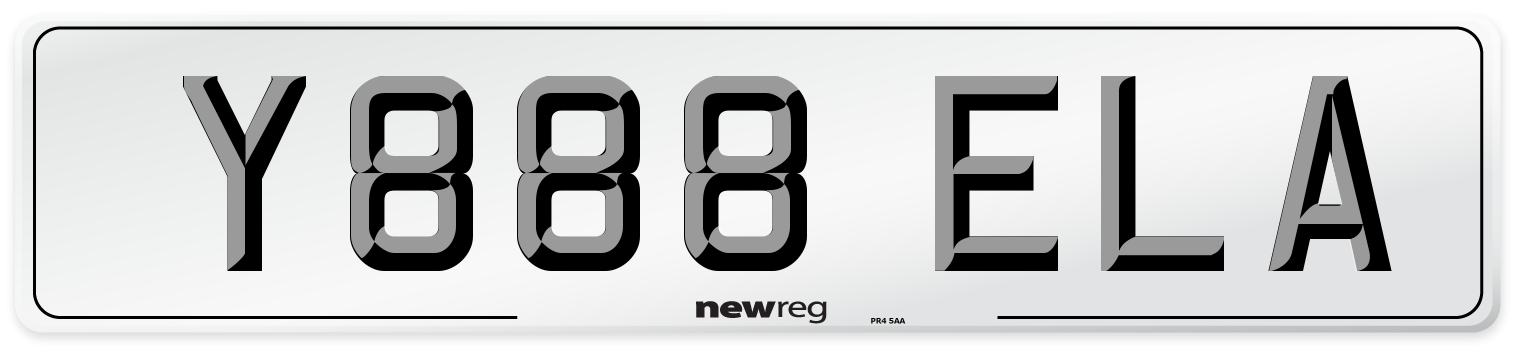 Y888 ELA Front Number Plate