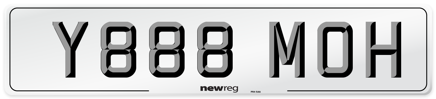 Y888 MOH Front Number Plate