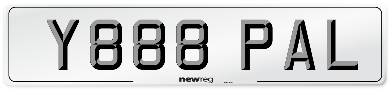 Y888 PAL Front Number Plate
