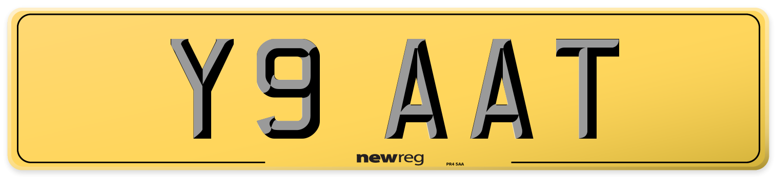 Y9 AAT Rear Number Plate