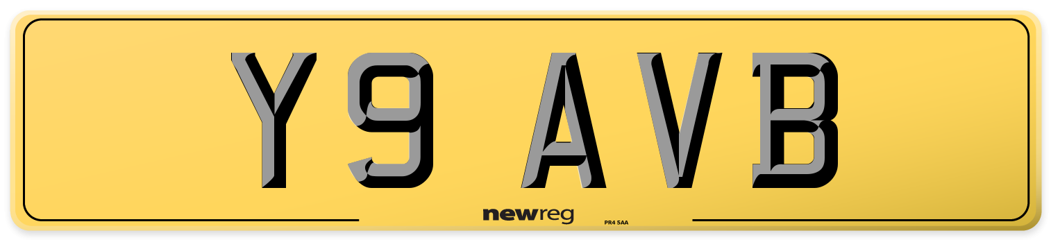 Y9 AVB Rear Number Plate