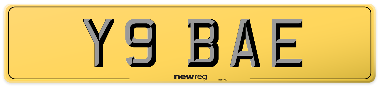 Y9 BAE Rear Number Plate