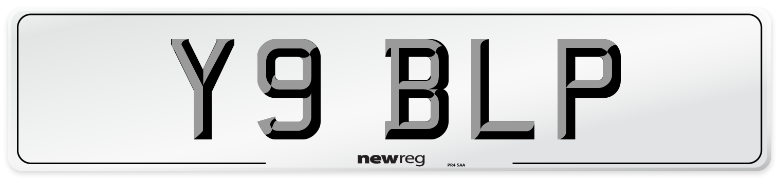 Y9 BLP Front Number Plate