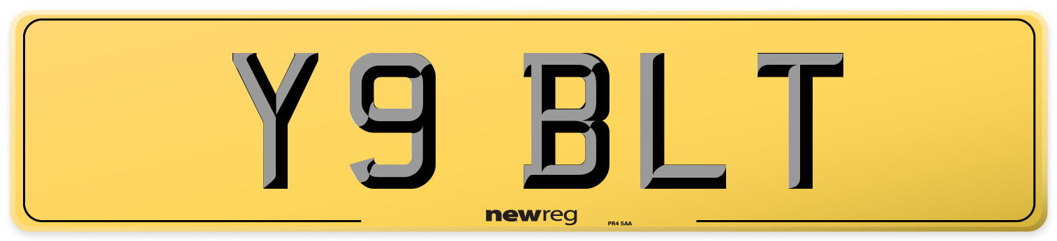 Y9 BLT Rear Number Plate
