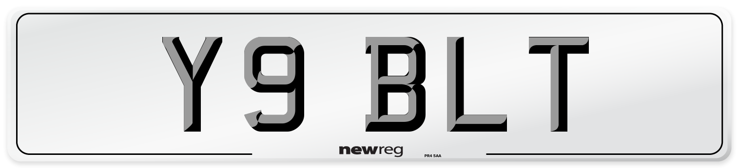 Y9 BLT Front Number Plate