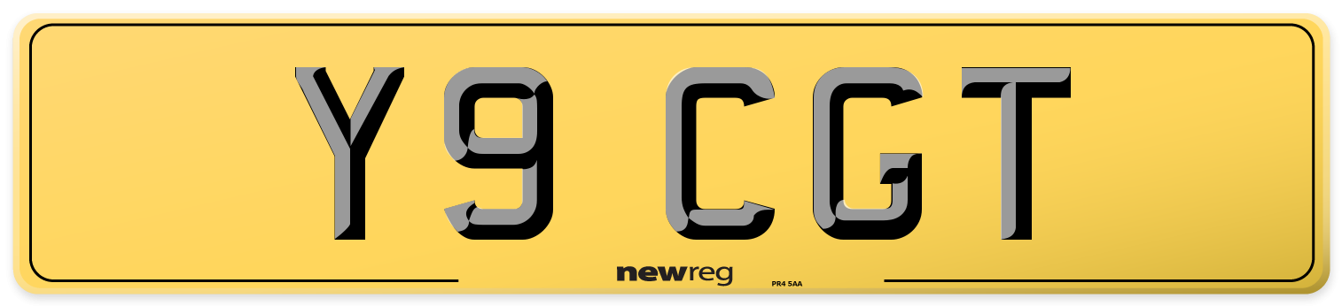 Y9 CGT Rear Number Plate