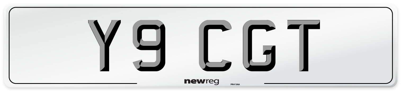 Y9 CGT Front Number Plate